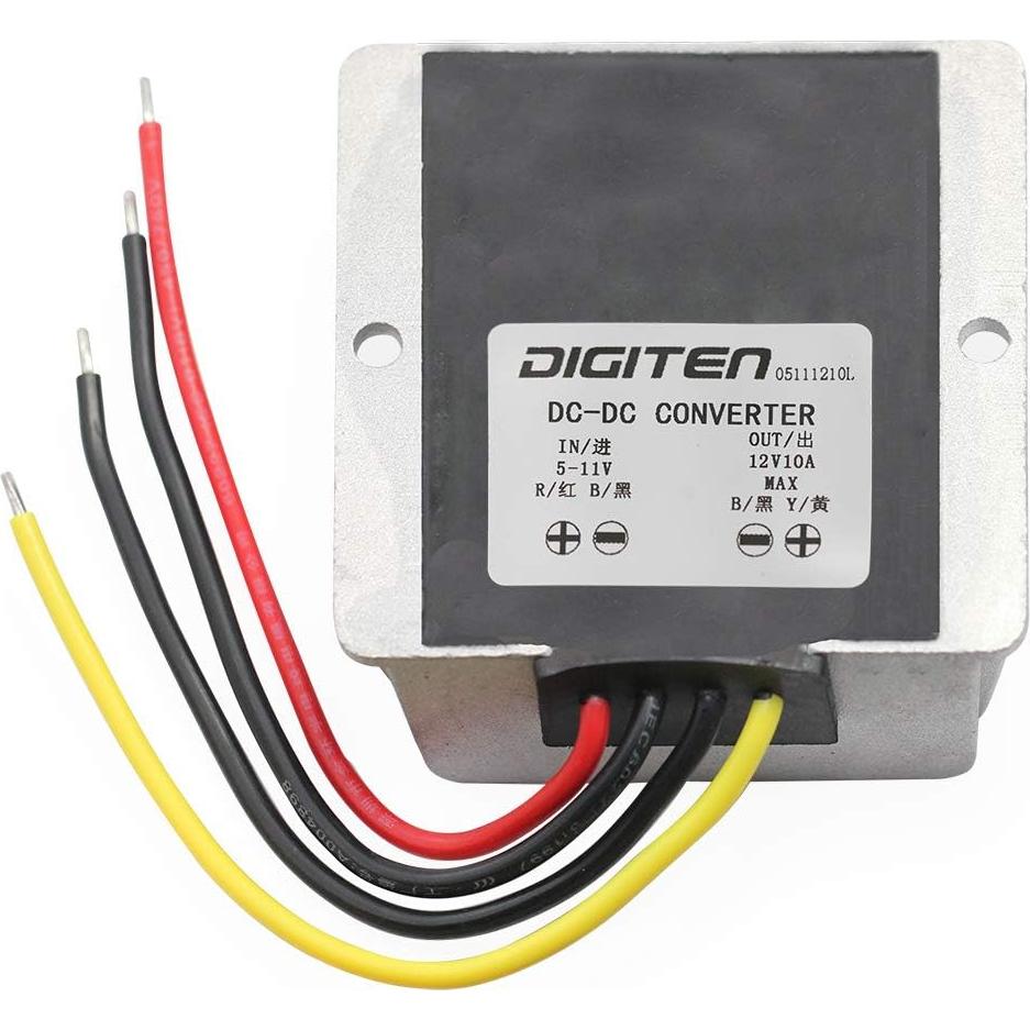 Convertidor Regulador DC 6-11V a 12V 10A DIGITEN Impermeable
