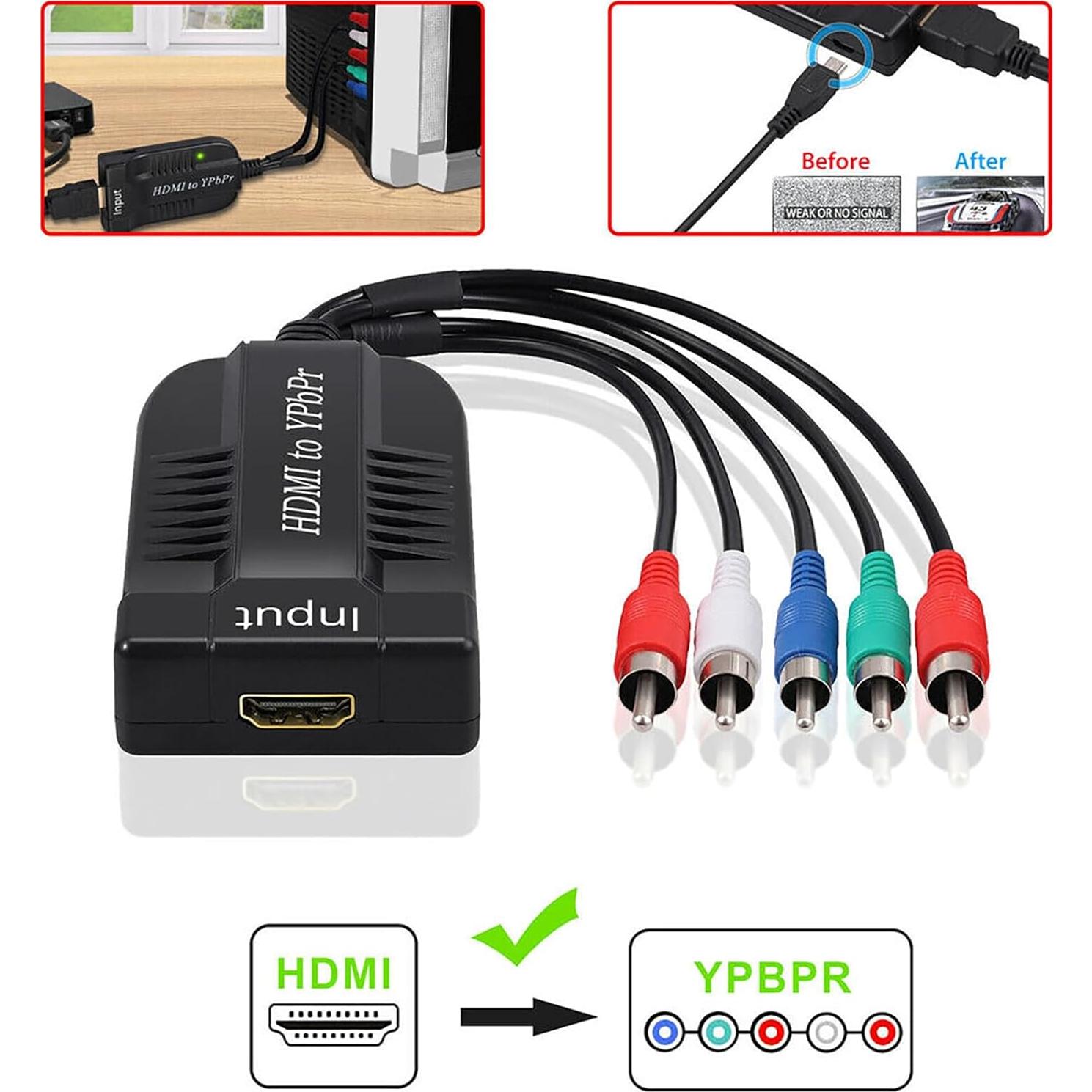 Convertidor HDMI a YPbPr 1080p TECKEEN para TV Box y DVD