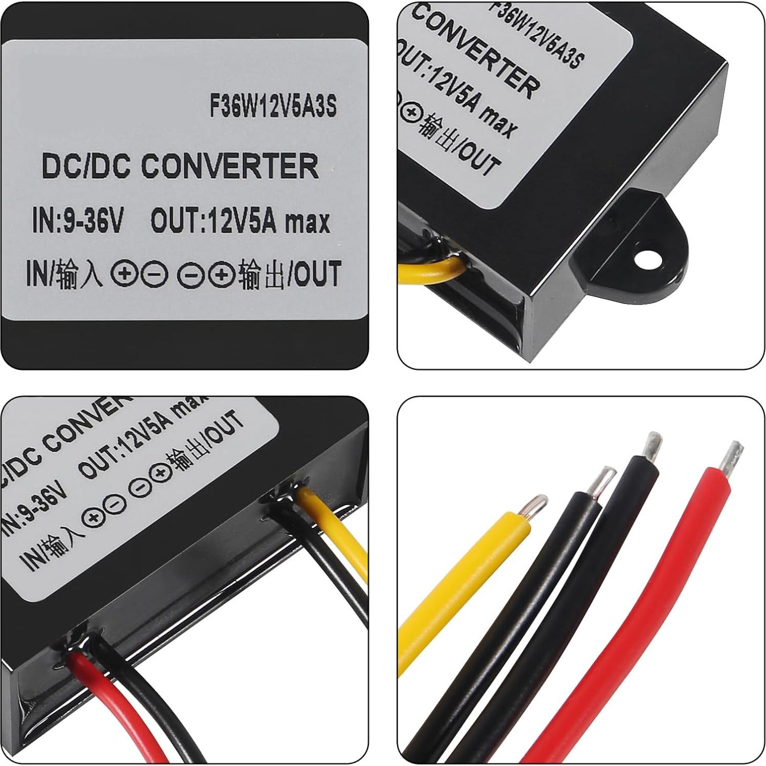 Convertidor Buck Boost DC 12V 5A 60W Impermeable Shutao