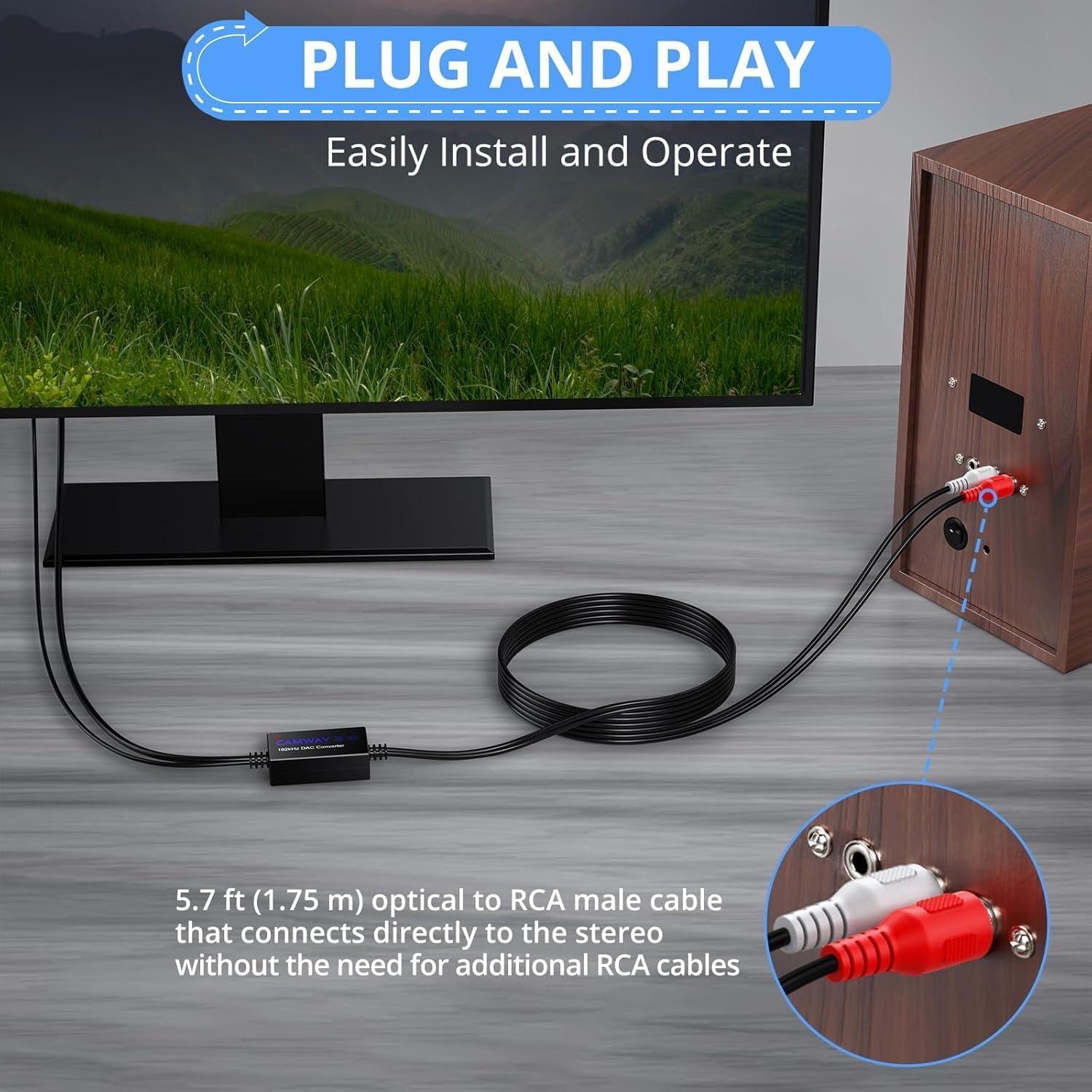 Convertidor de Audio Digital a Analógico CAMWAY 1.75m RCA