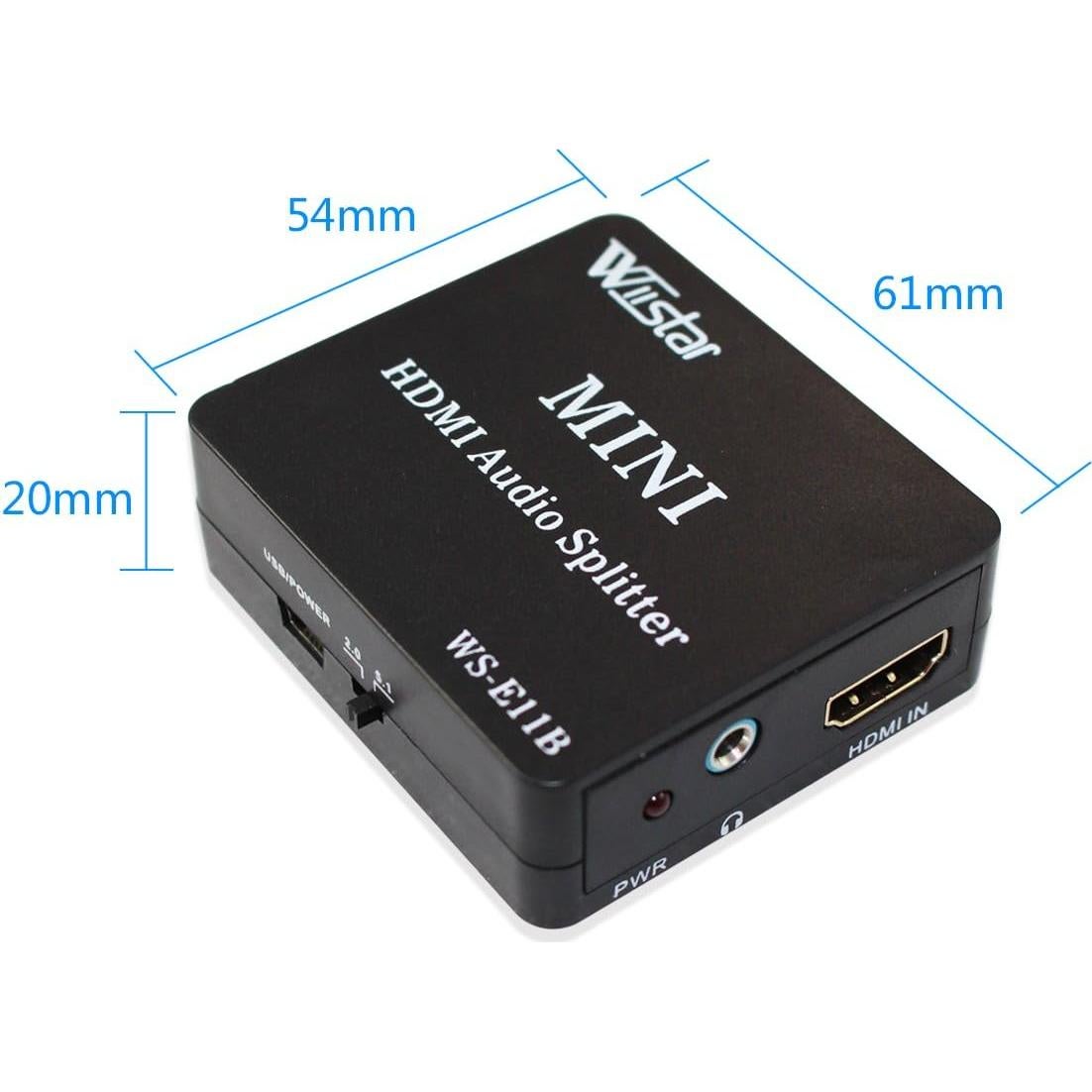 Extractor de Audio HDMI Wiistar 1080P con Salida SPDIF y 3.5mm