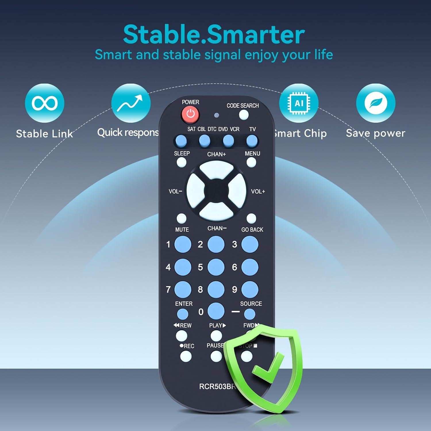 Control Remoto Universal ZWP RCR503BR para 3 Dispositivos