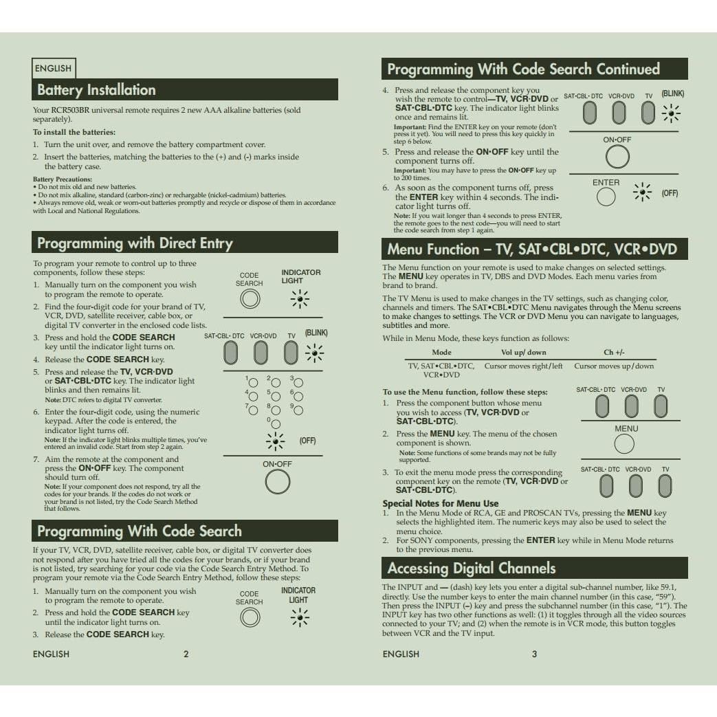 Control Remoto Universal ZWP RCR503BR para 3 Dispositivos