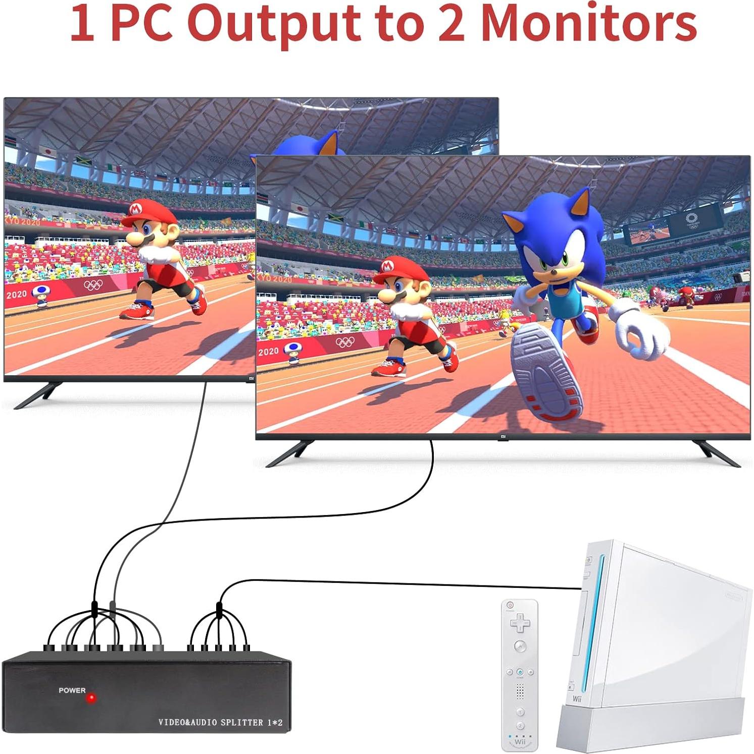 Divisor AV Componente 1x2 BolAAzuL 1080p RCA Plug & Play