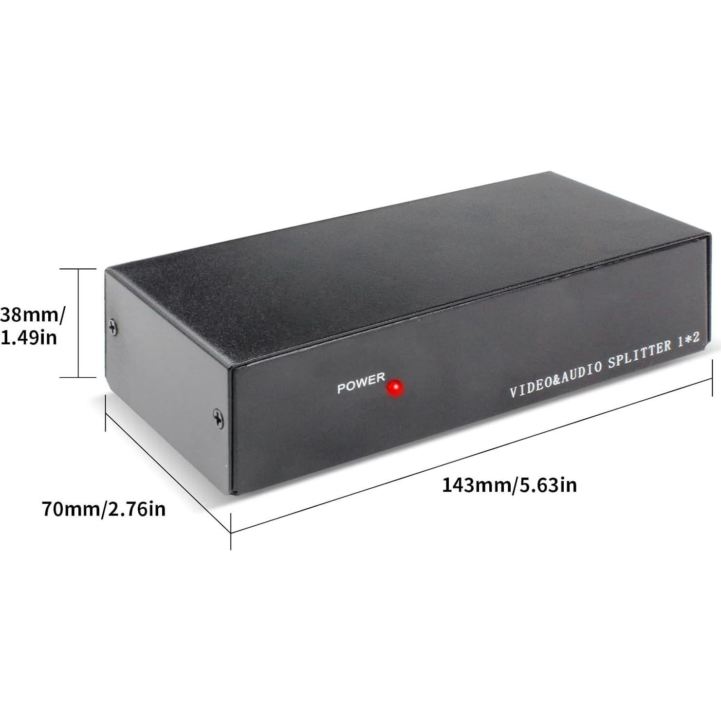 Divisor AV Componente 1x2 BolAAzuL 1080p RCA Plug & Play