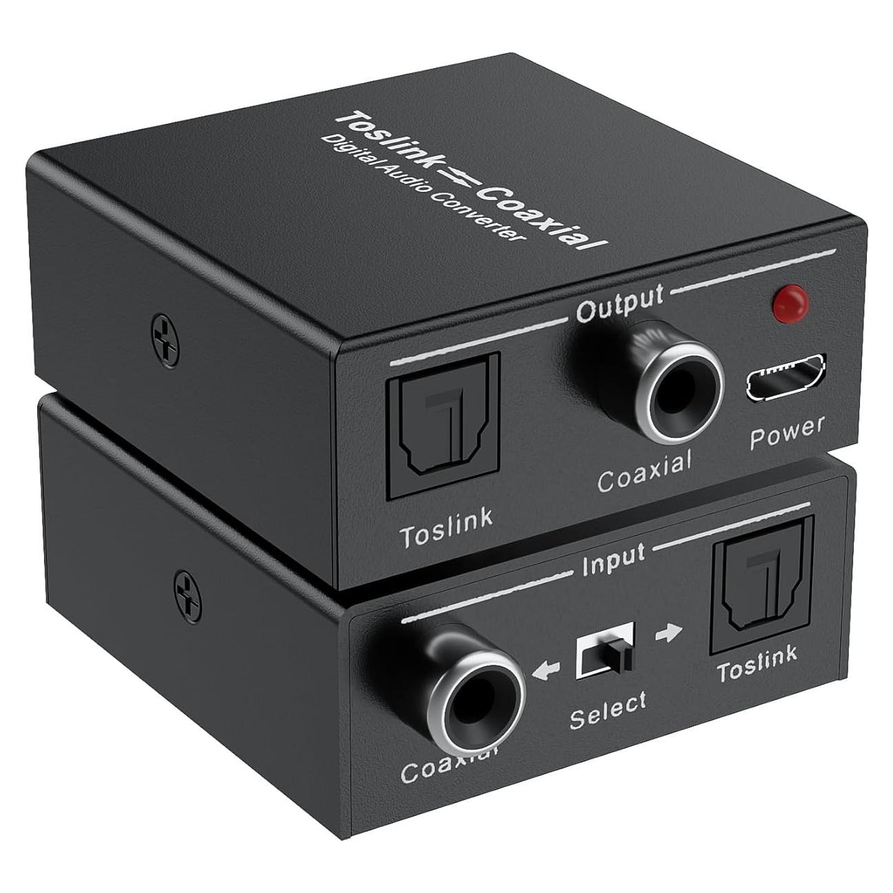 Convertidor de Audio Digital Bidireccional LUKFOCAB Coaxial a Óptico