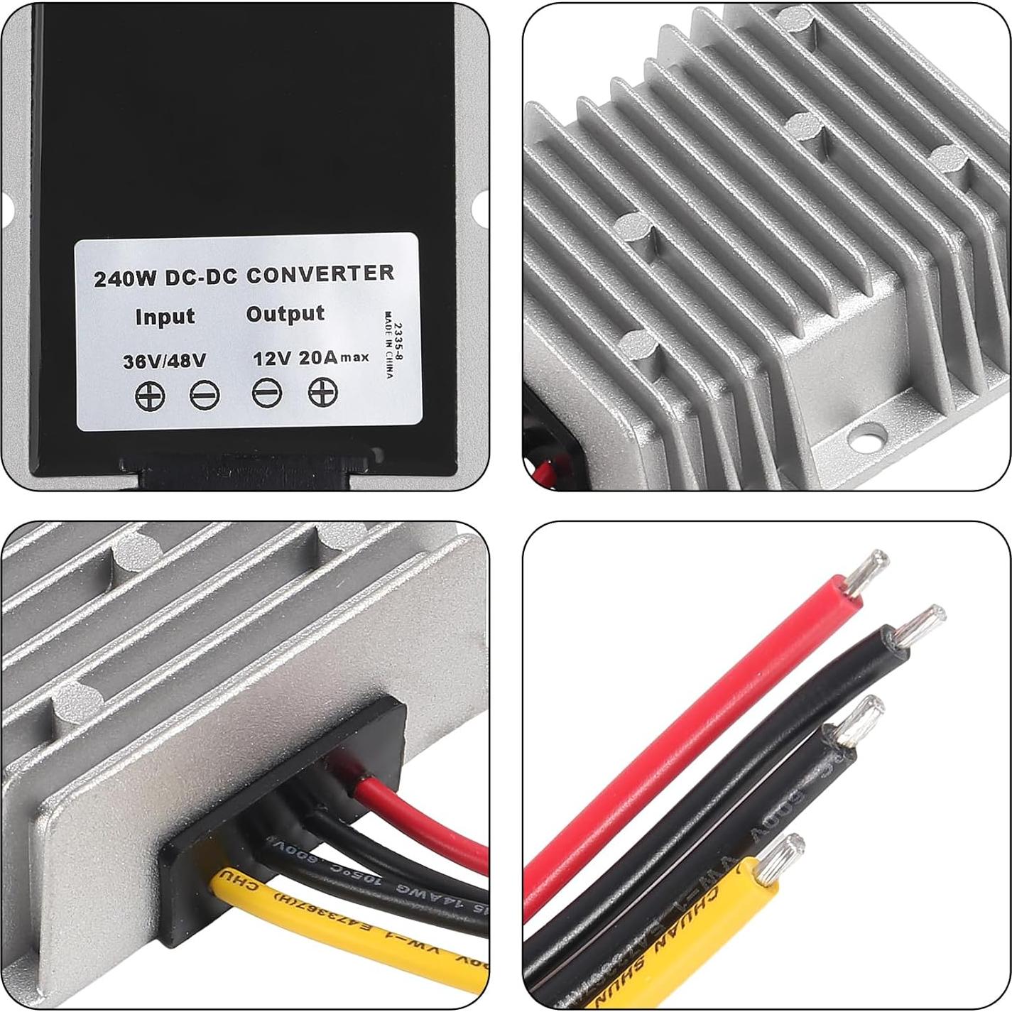Transformador reductor DC 36V/48V a 12V 20A 240W DORHEA