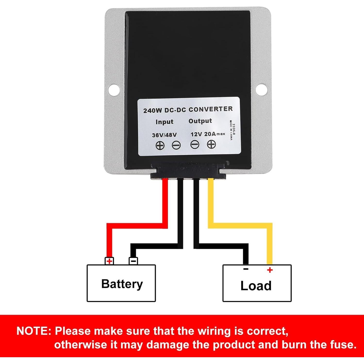 Transformador reductor DC 36V/48V a 12V 20A 240W DORHEA