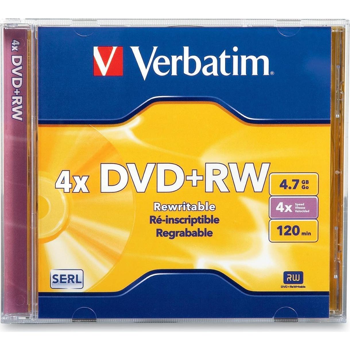 DVD+RW Verbatim 4.7GB 4X Regrabable 1 Disco Estuche Joya