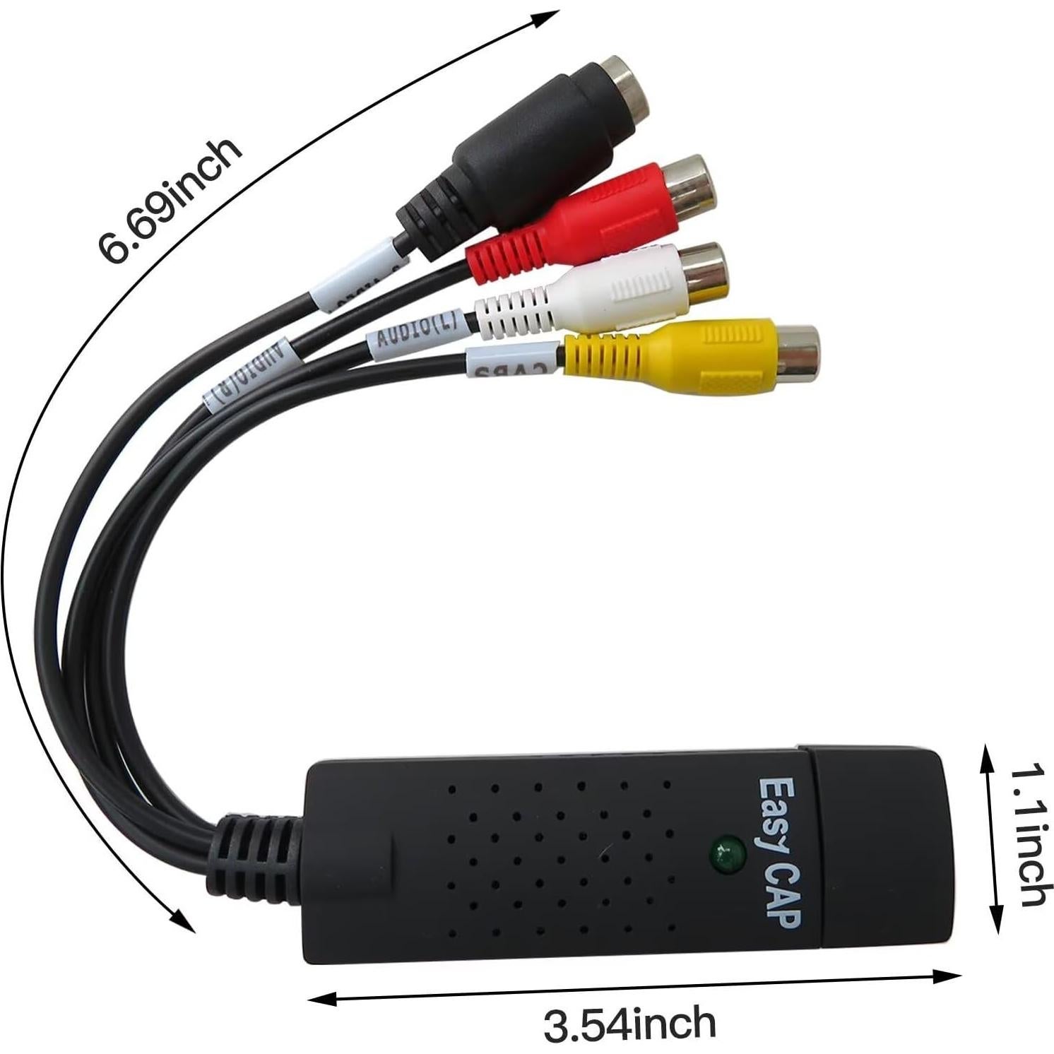Convertidor Digital de VHS a DVD USB 2.0 Grabote - Negro