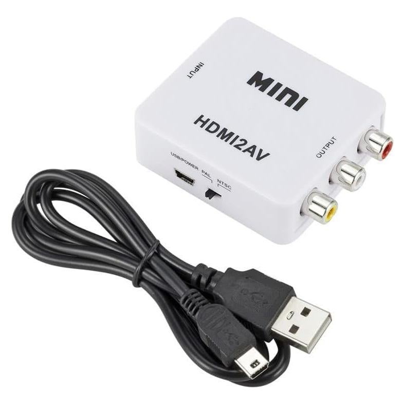 Adaptador HDMI a AV BUBUCAM 1080P con Cable USB Blanco