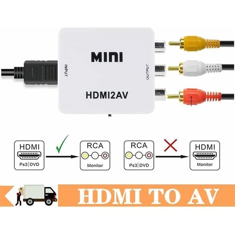 Adaptador HDMI a AV BUBUCAM 1080P con Cable USB Blanco