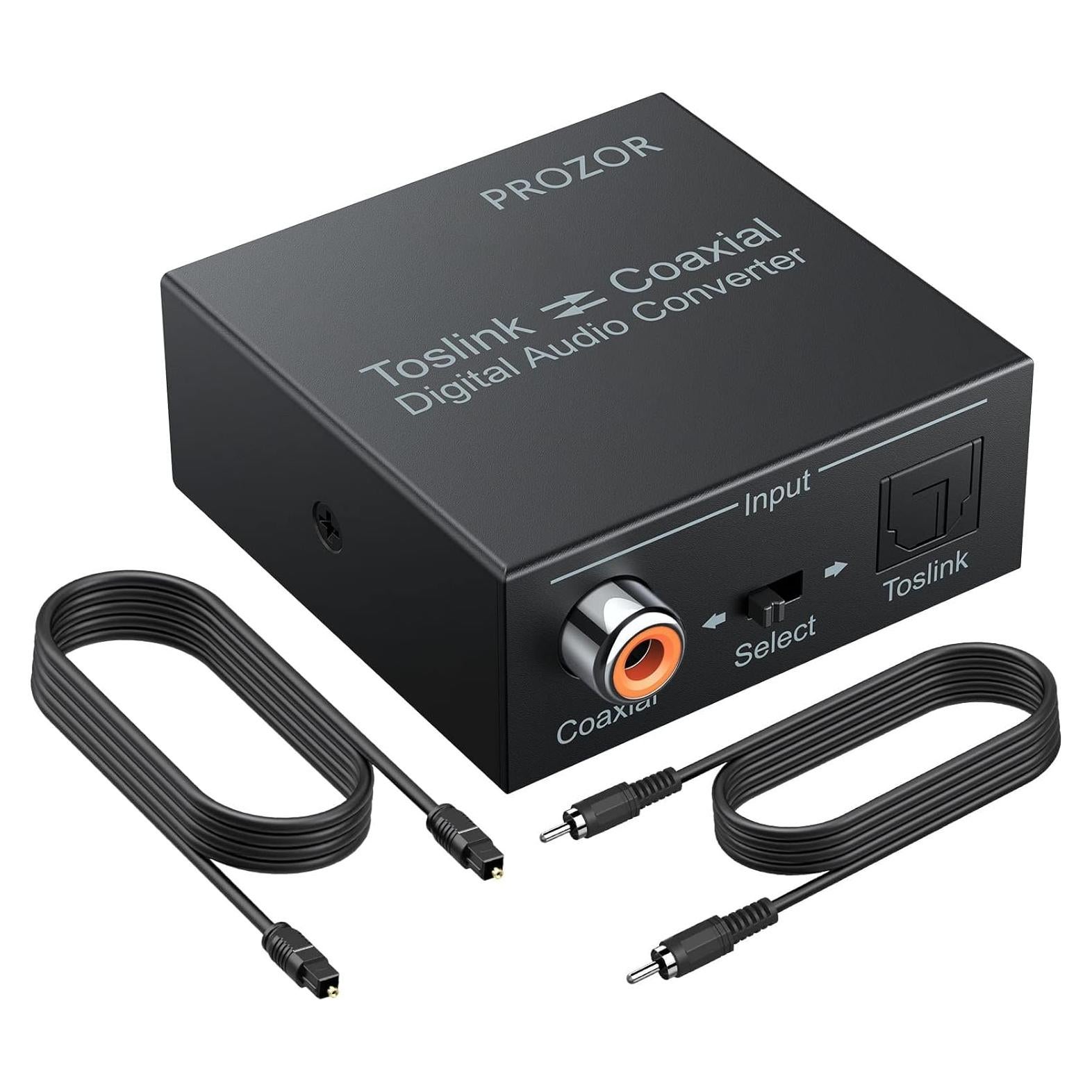 Convertidor Coaxial Óptico PROZOR Bidireccional 192K