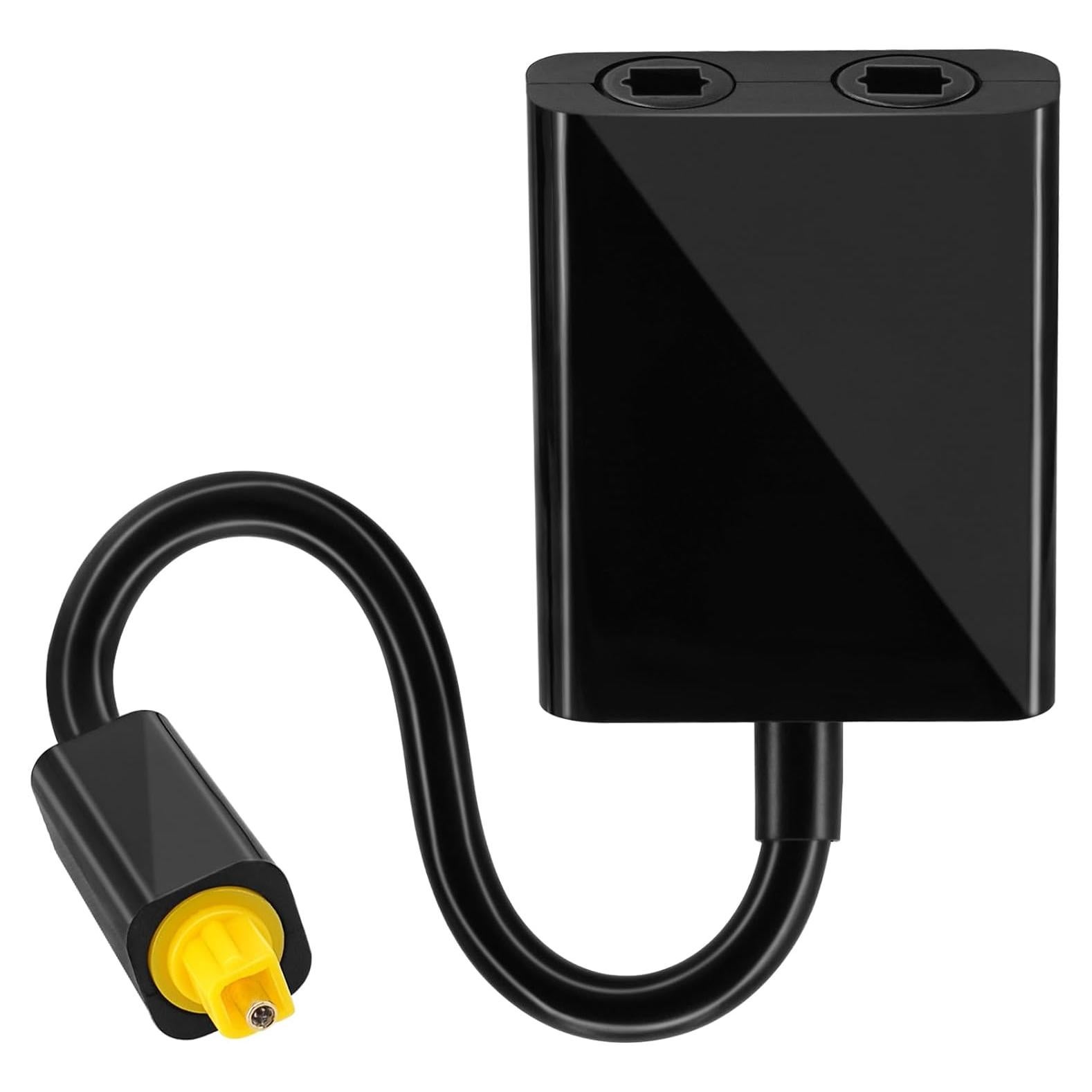 Adaptador de audio fibra óptica Toslink BENACES 1 entrada 2 salidas