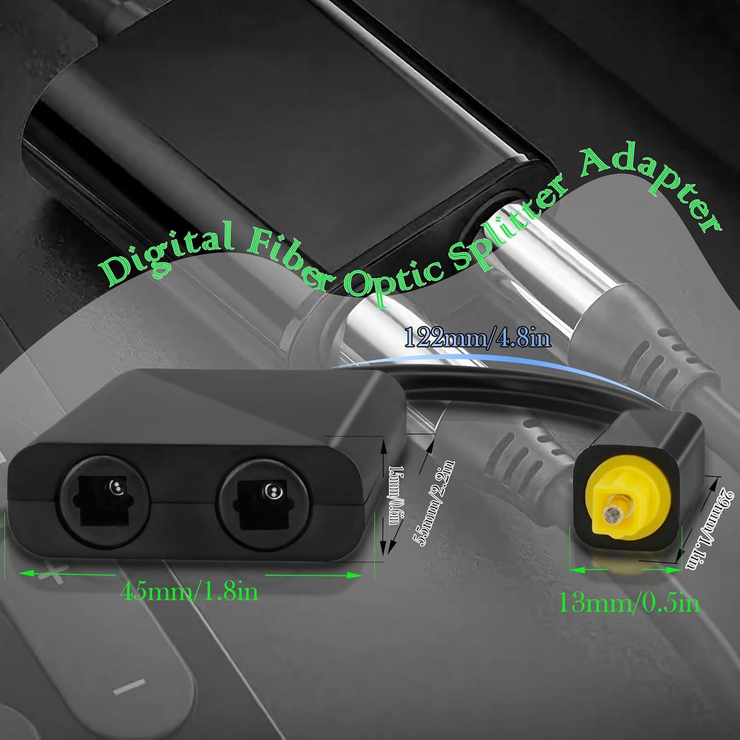 Adaptador de audio fibra óptica Toslink BENACES 1 entrada 2 salidas