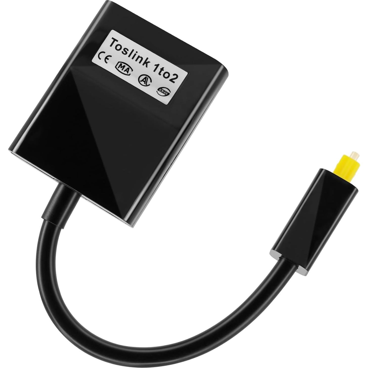 Adaptador de audio fibra óptica Toslink BENACES 1 entrada 2 salidas