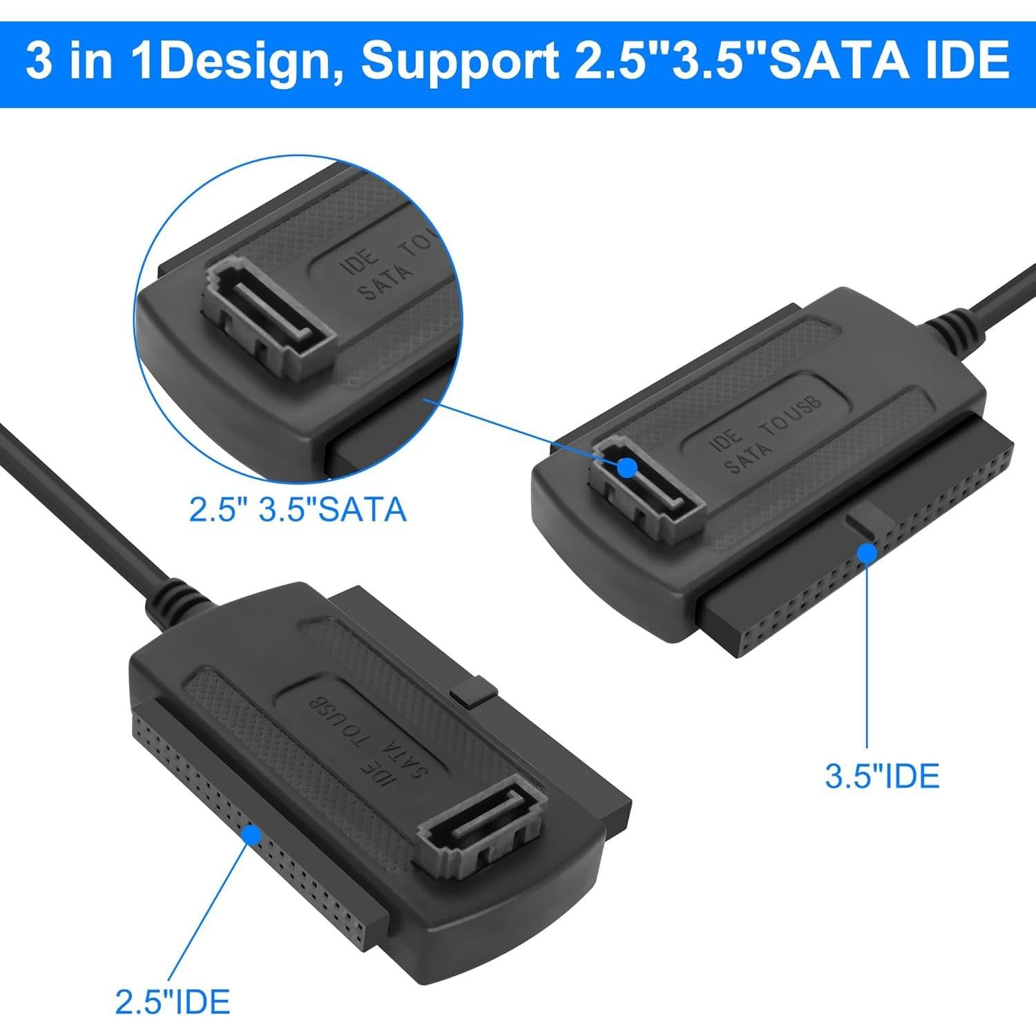 Adaptador SATA PATA IDE a USB 2.0 Yingtuyou 2.5" 3.5"