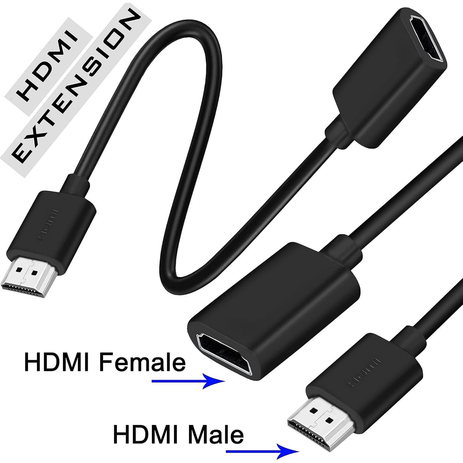 Cable de Extensión HDMI Macho a Hembra SaiTech IT 30cm 2 Pack