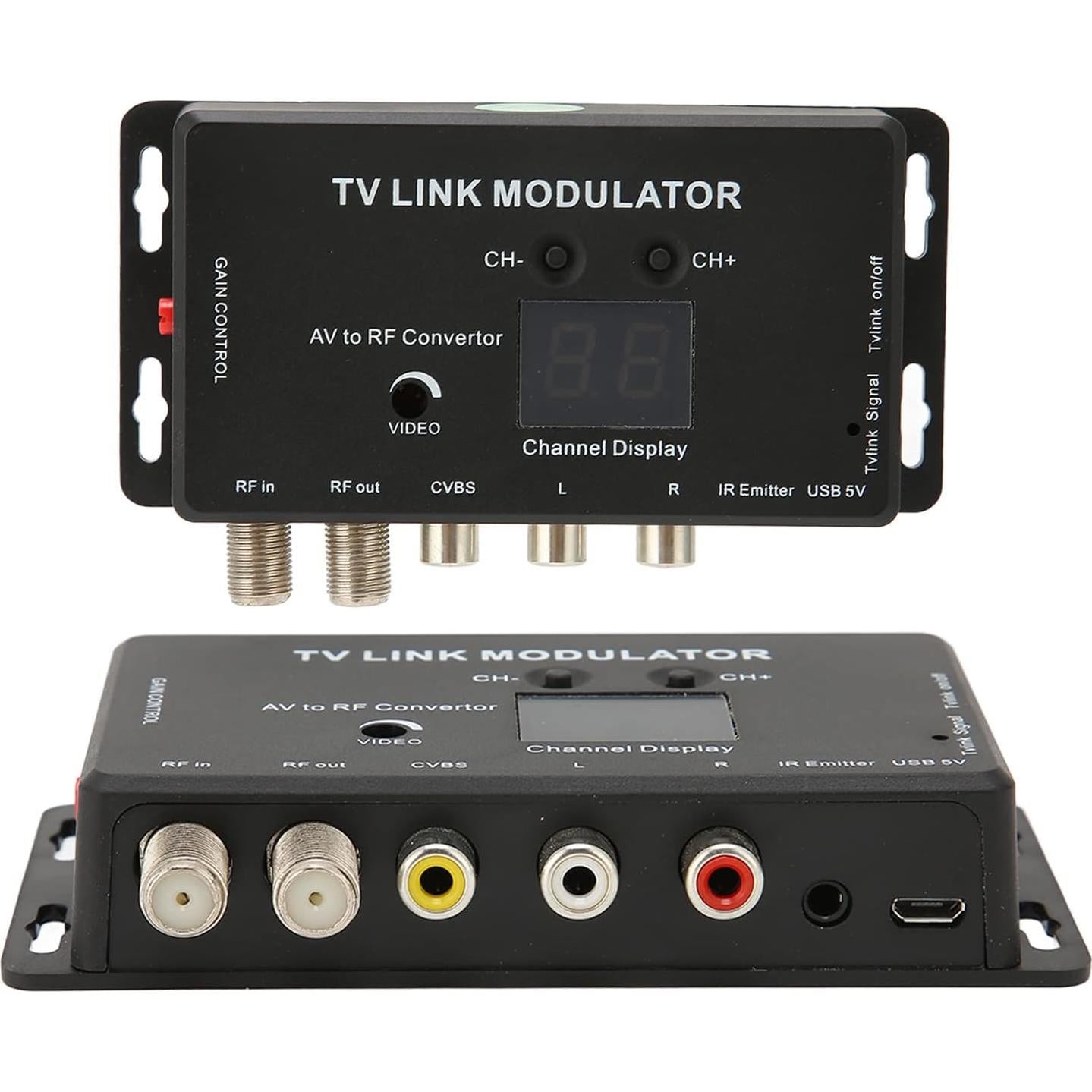 Modulador de TV ASHATA AV a RF UHF, salida ajustable, PAL/NTSC