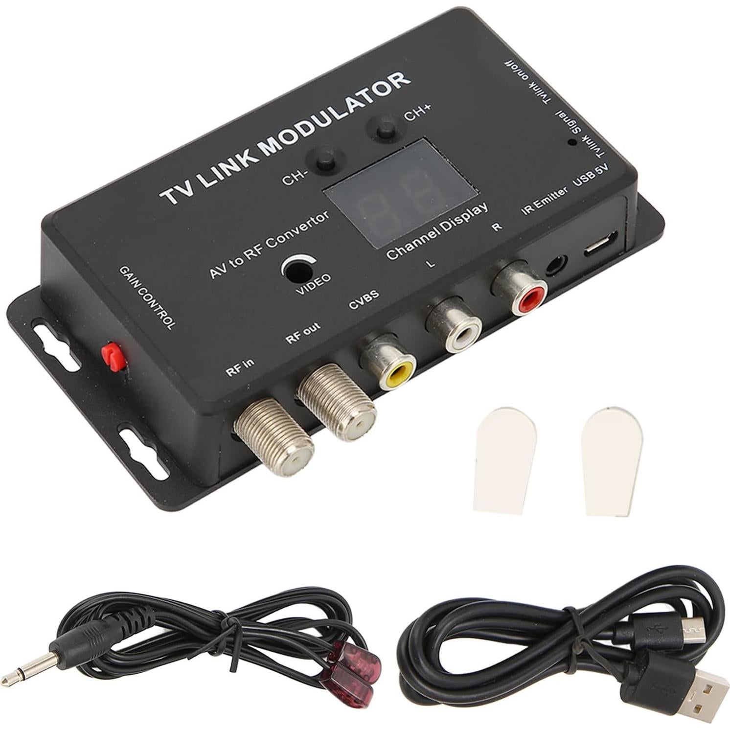 Modulador de TV ASHATA AV a RF UHF, salida ajustable, PAL/NTSC