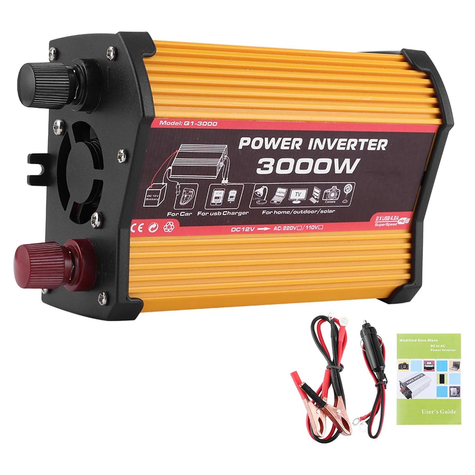 Inversor de Coche Aramox 3000W Seno Modificado DC 12V