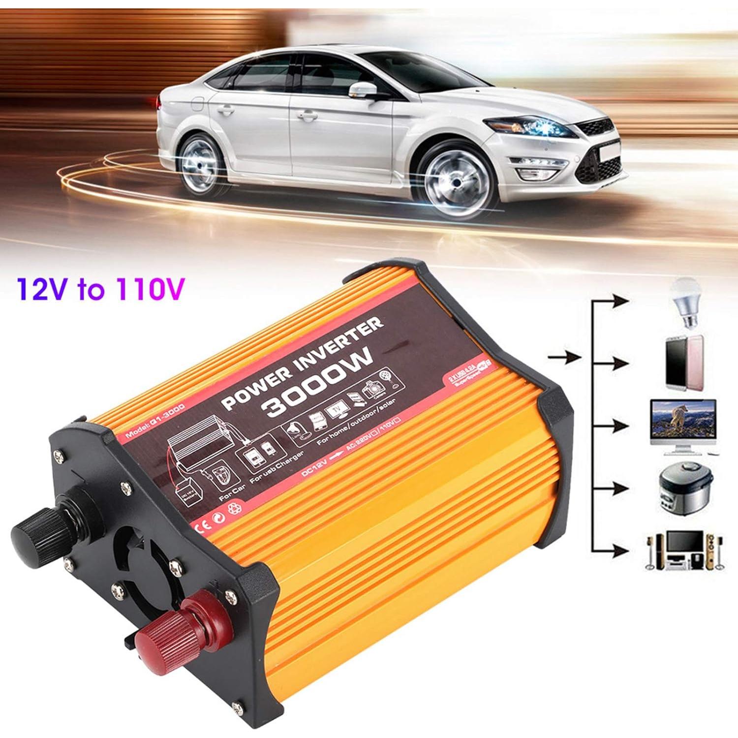 Inversor de Coche Aramox 3000W Seno Modificado DC 12V