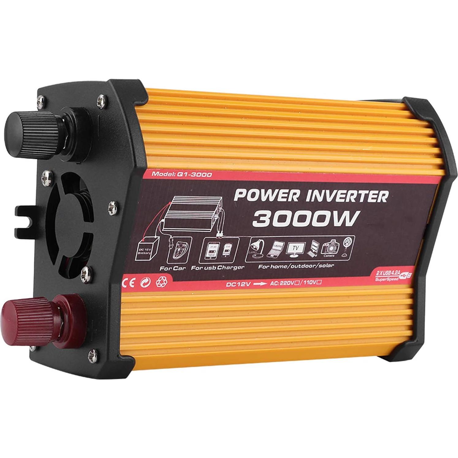 Inversor de Coche Aramox 3000W Seno Modificado DC 12V