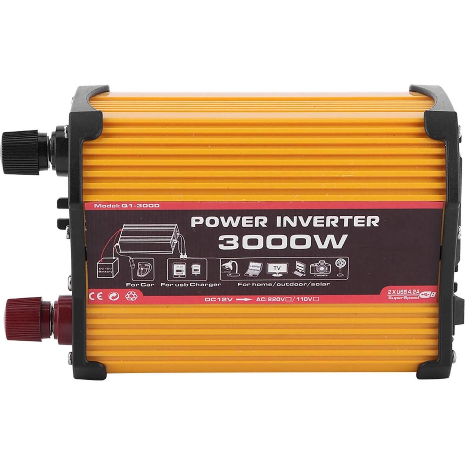 Inversor de Coche Aramox 3000W Seno Modificado DC 12V