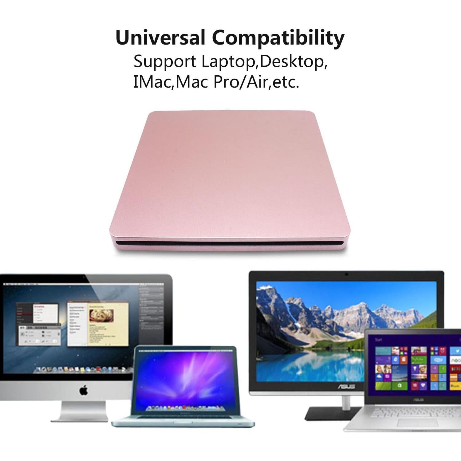 Unidad DVD Externa Juanery USB-C 331.7g Compatible Mac y PC