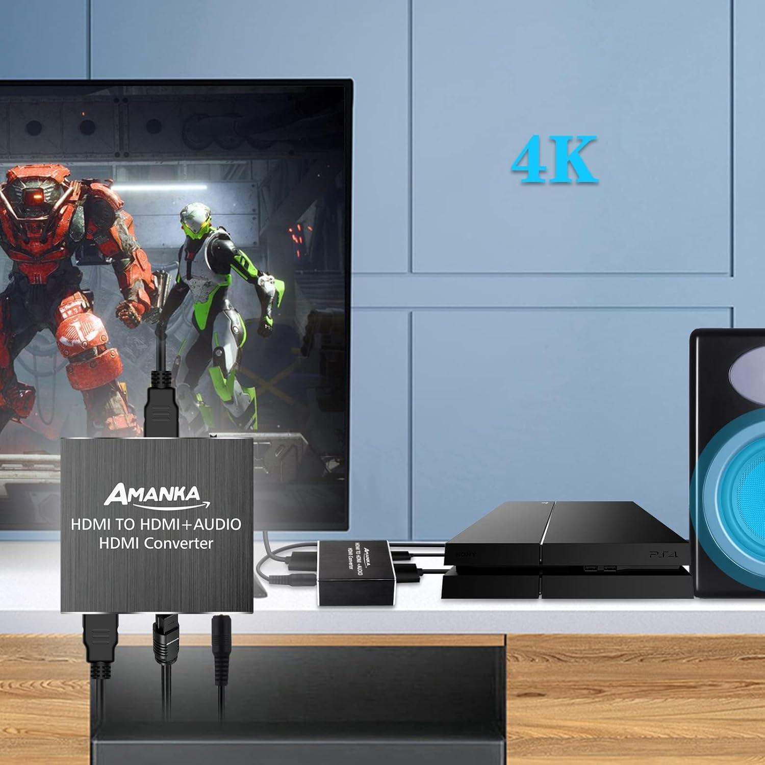 Extractor de Audio HDMI 4K AMANKA a Óptico y 3.5mm