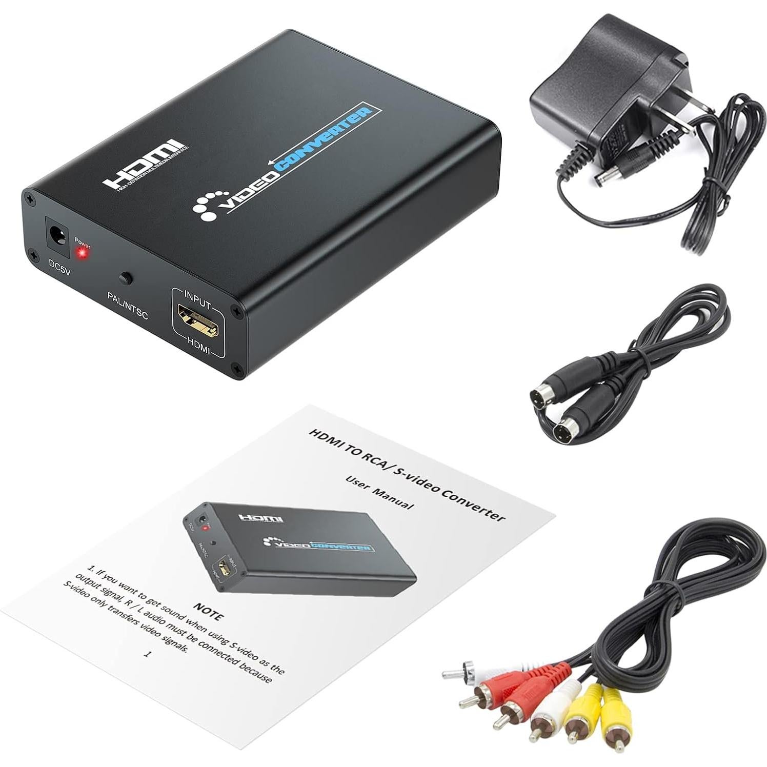 Convertidor HDMI a S-Video y RCA Topwin 1080p con Cables