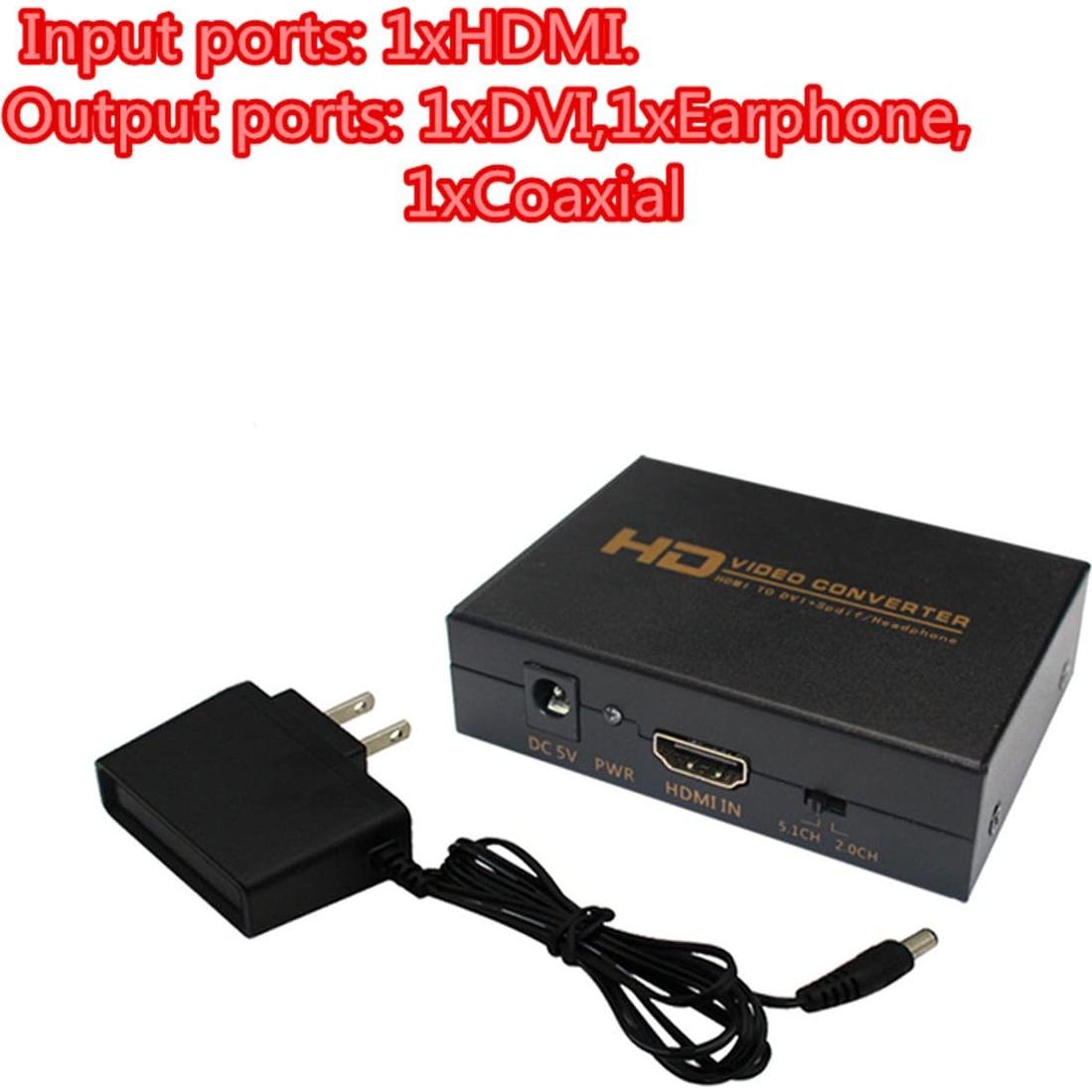 Convertidor HDMI a DVI + Audio HDSUNWSTD 5.1CH Coaxial
