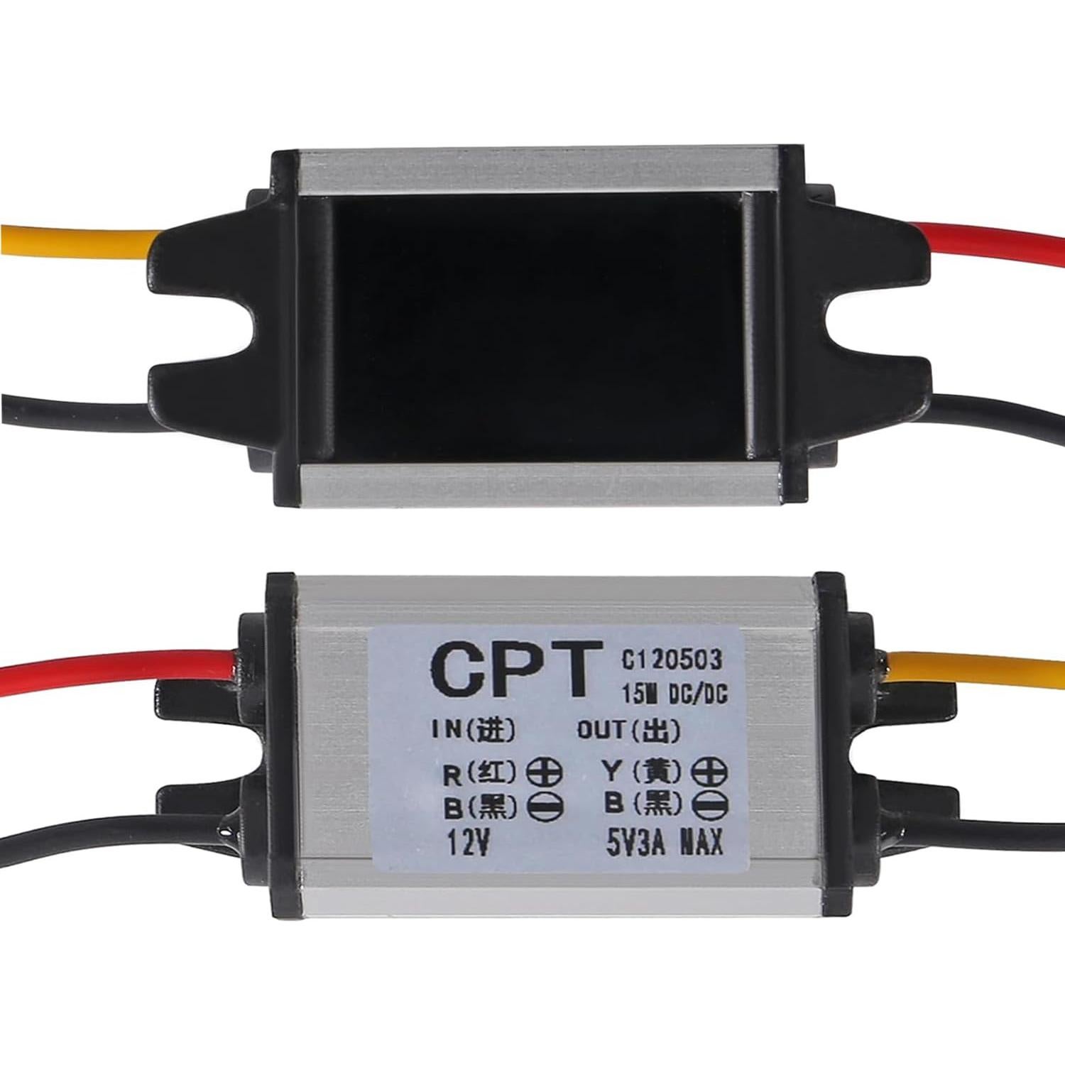 Convertidor DC 12V a 5V 3A 15W ALAMSCN A Prueba de Agua