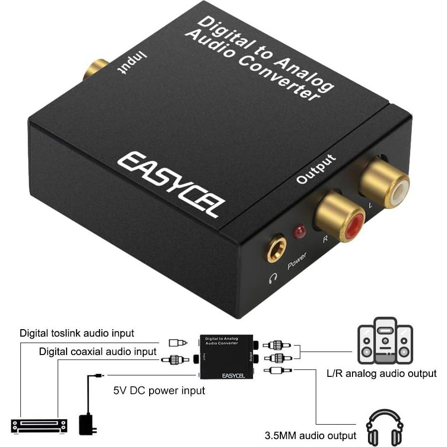 Convertidor Digital a Analógico Easycel DAC 3.5mm y RCA