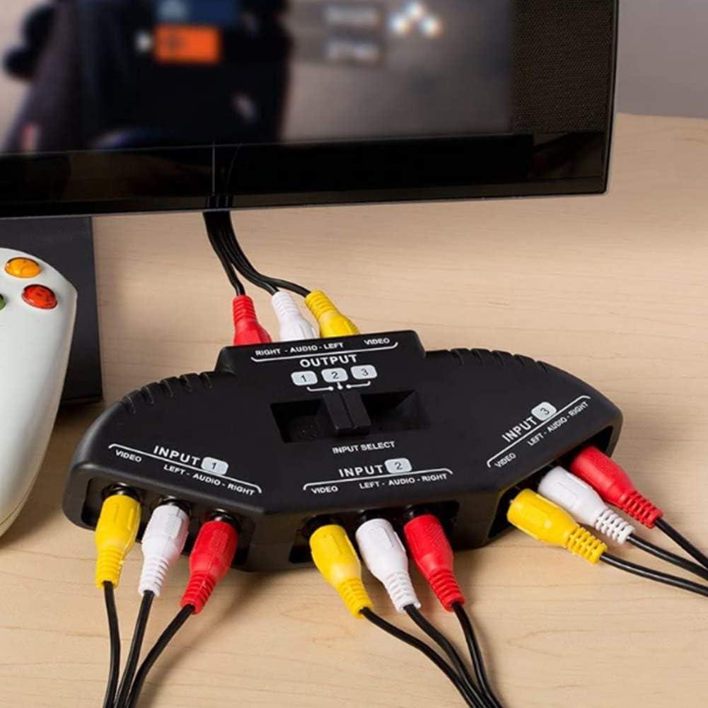 Divisor de Audio y Video 3 en 1 YOUTHINK AV Selector Negro