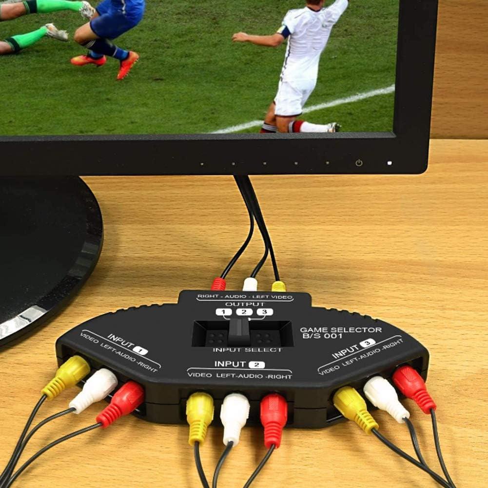 Divisor de Audio y Video 3 en 1 YOUTHINK AV Selector Negro