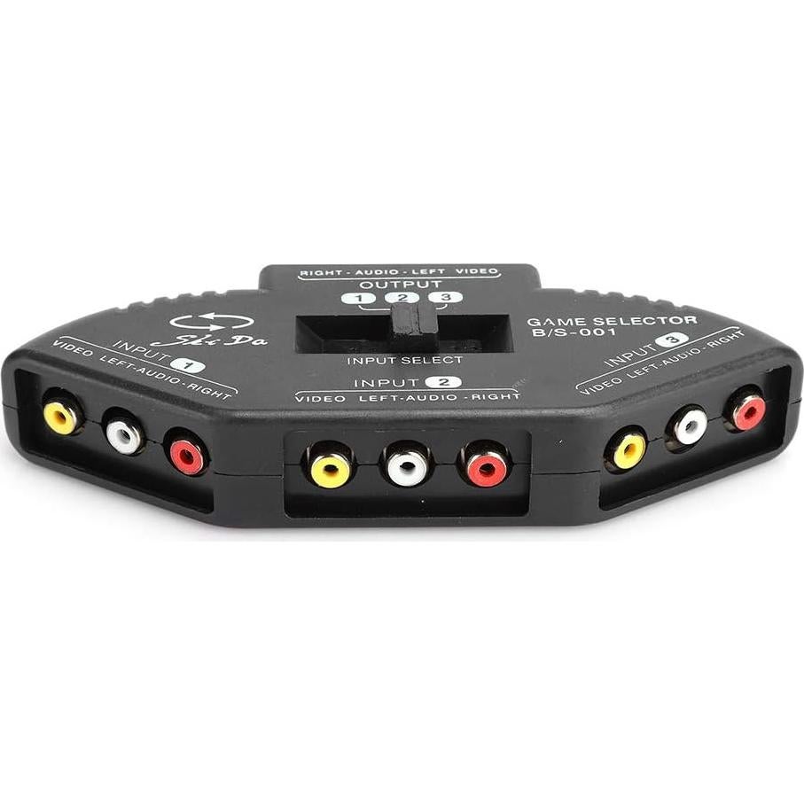 Divisor de Audio y Video 3 en 1 YOUTHINK AV Selector Negro