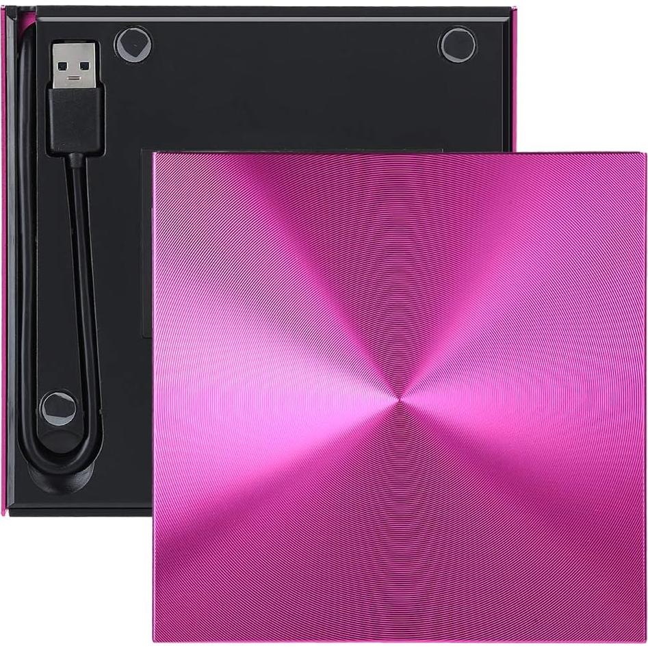 Grabador DVD CD Externo Cuifati USB 3.0 Slim Rosa