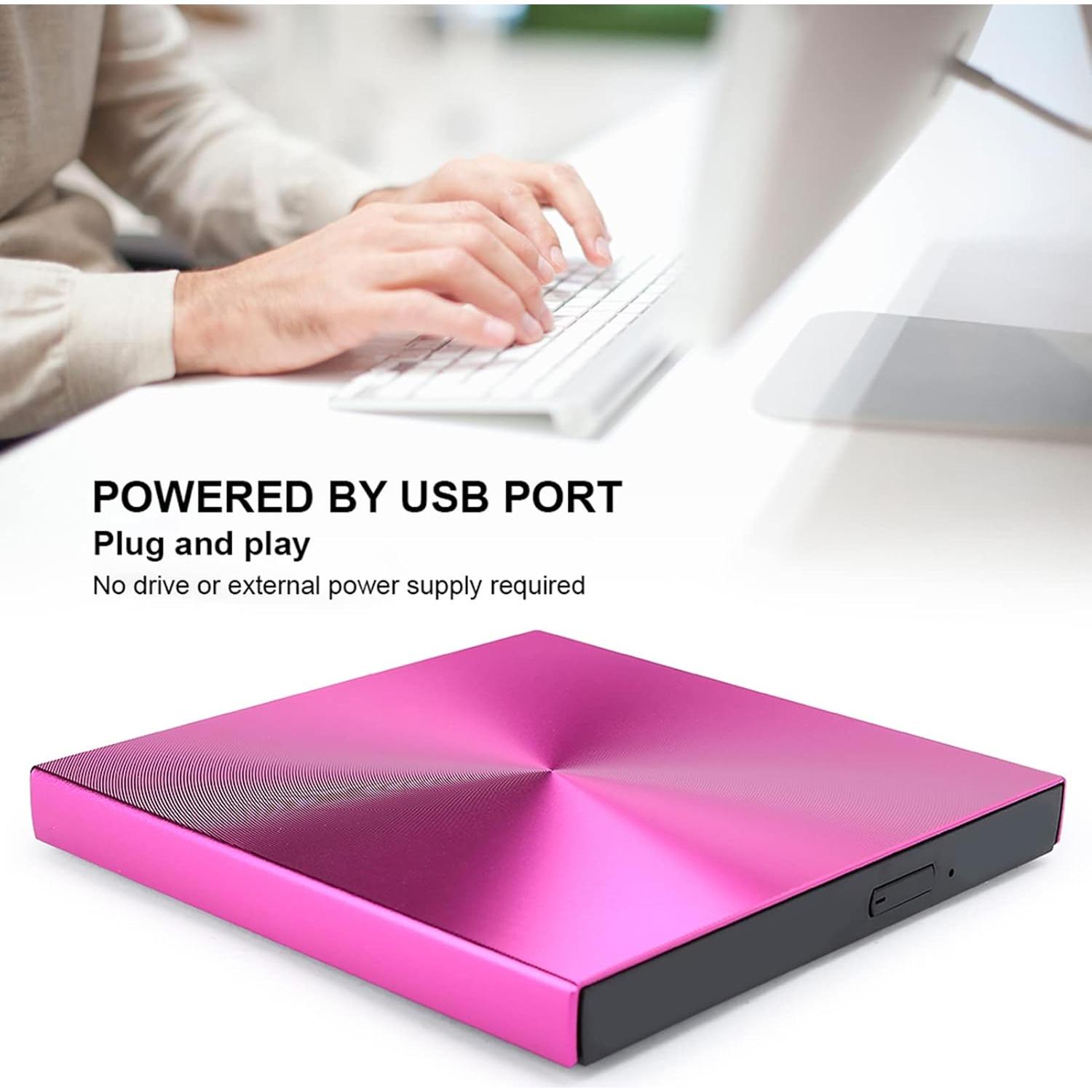 Grabador DVD CD Externo Cuifati USB 3.0 Slim Rosa