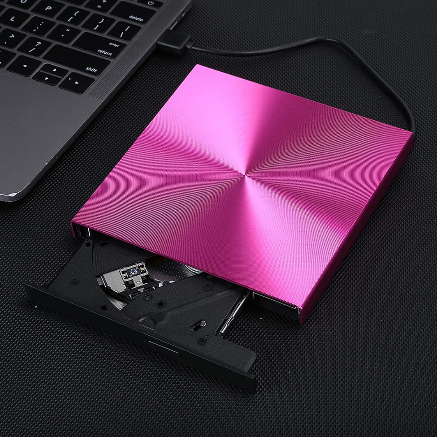 Grabador DVD CD Externo Cuifati USB 3.0 Slim Rosa