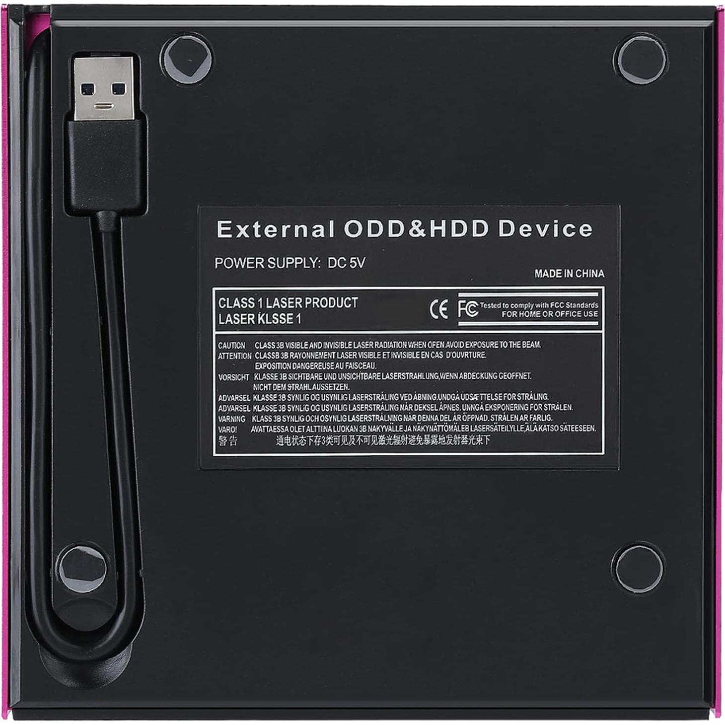 Grabador DVD CD Externo Cuifati USB 3.0 Slim Rosa