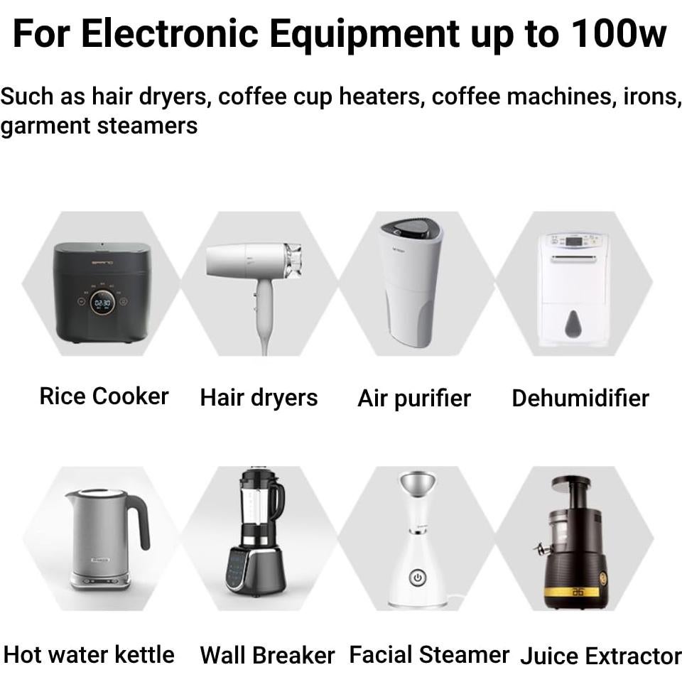 Convertidor de Voltaje AC 100-240V 100W LiebeWH Adaptador de Viaje