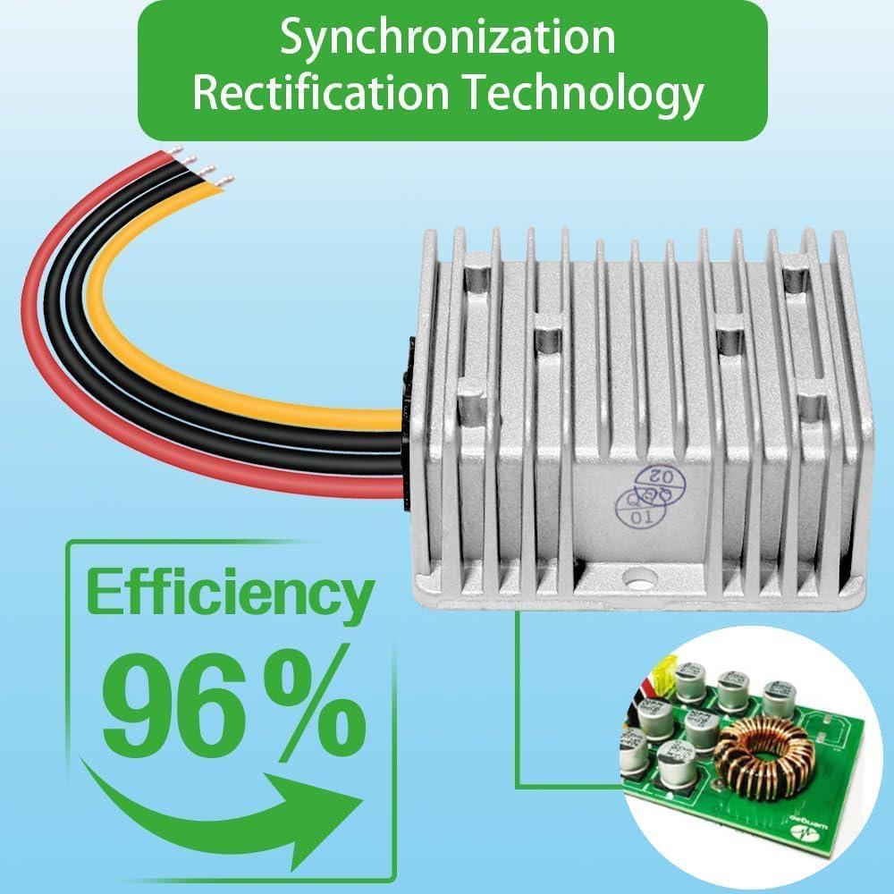 Convertidor de 24V a 12V 30A 360W LYMCY Impermeable