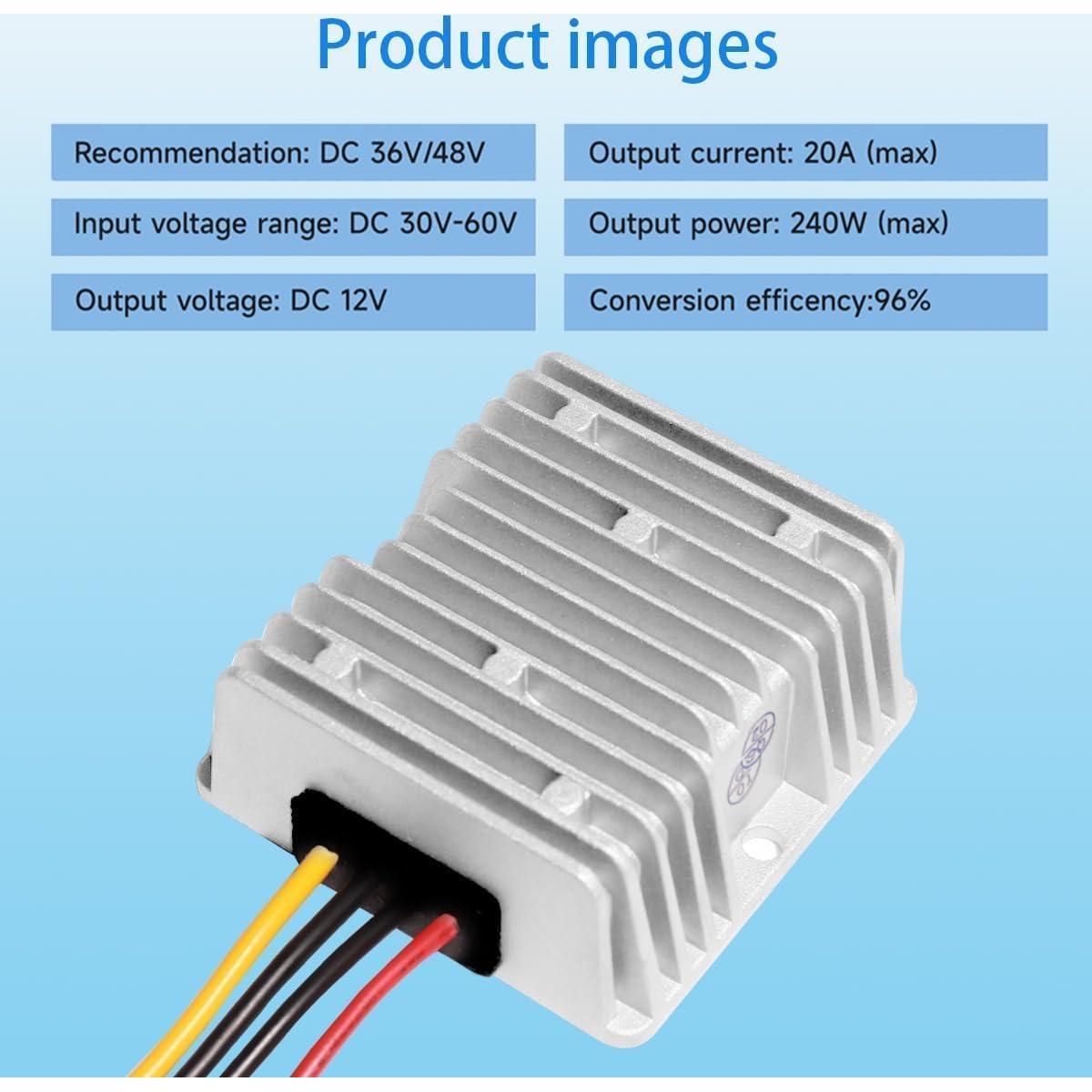 Convertidor de 24V a 12V 30A 360W LYMCY Impermeable