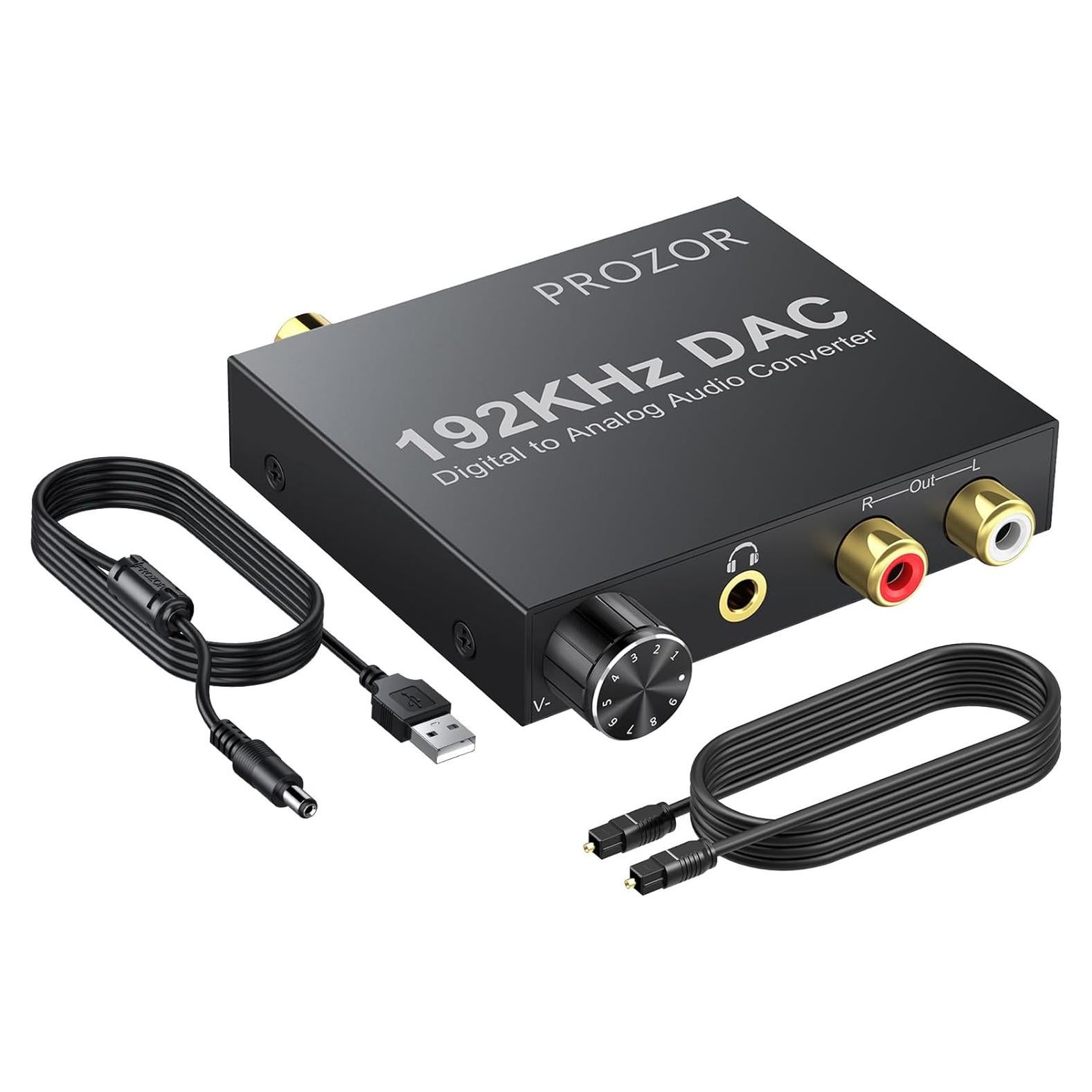Convertidor de Audio Digital a Analógico PROZOR DAC 192kHz RCA