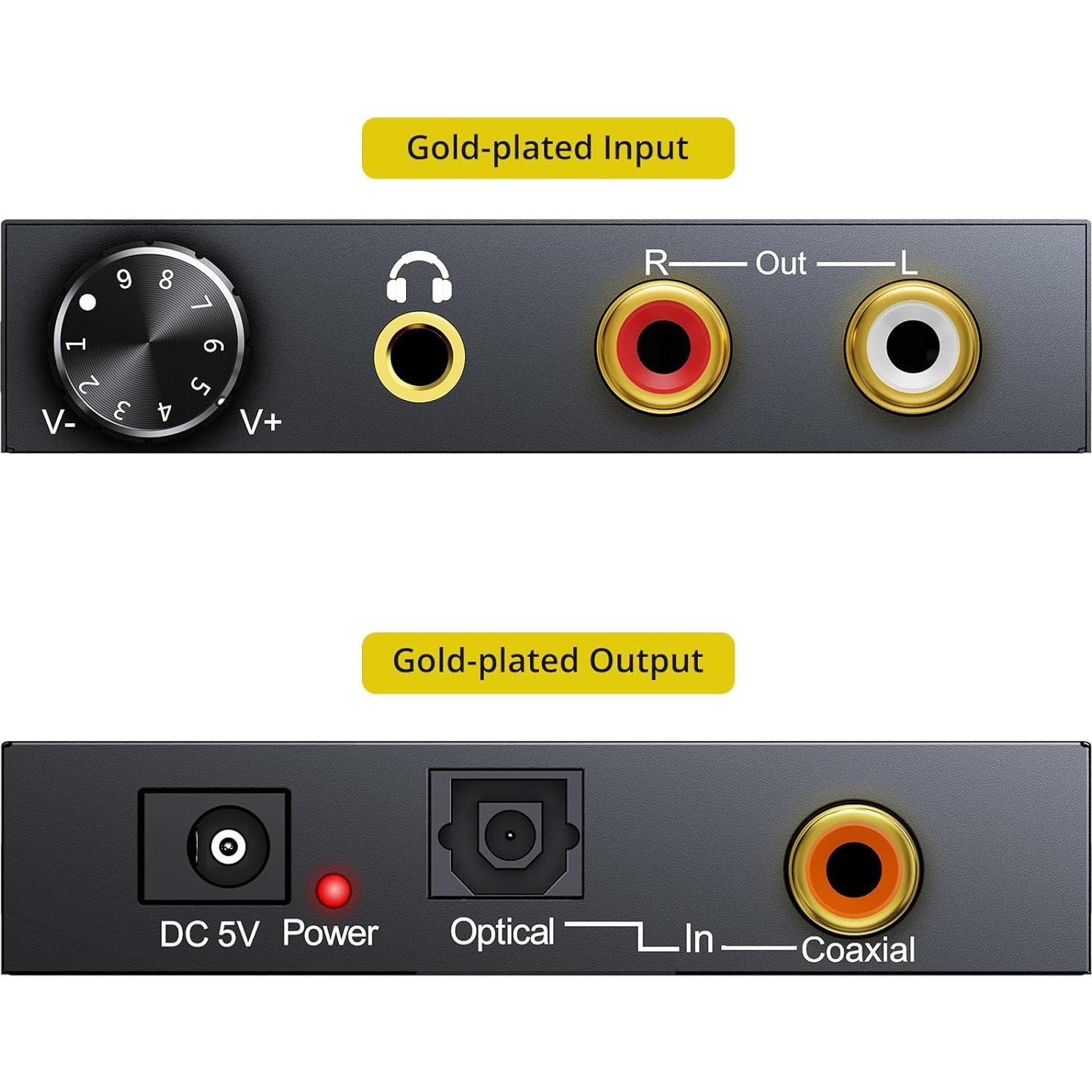 Convertidor de Audio Digital a Analógico PROZOR DAC 192kHz RCA