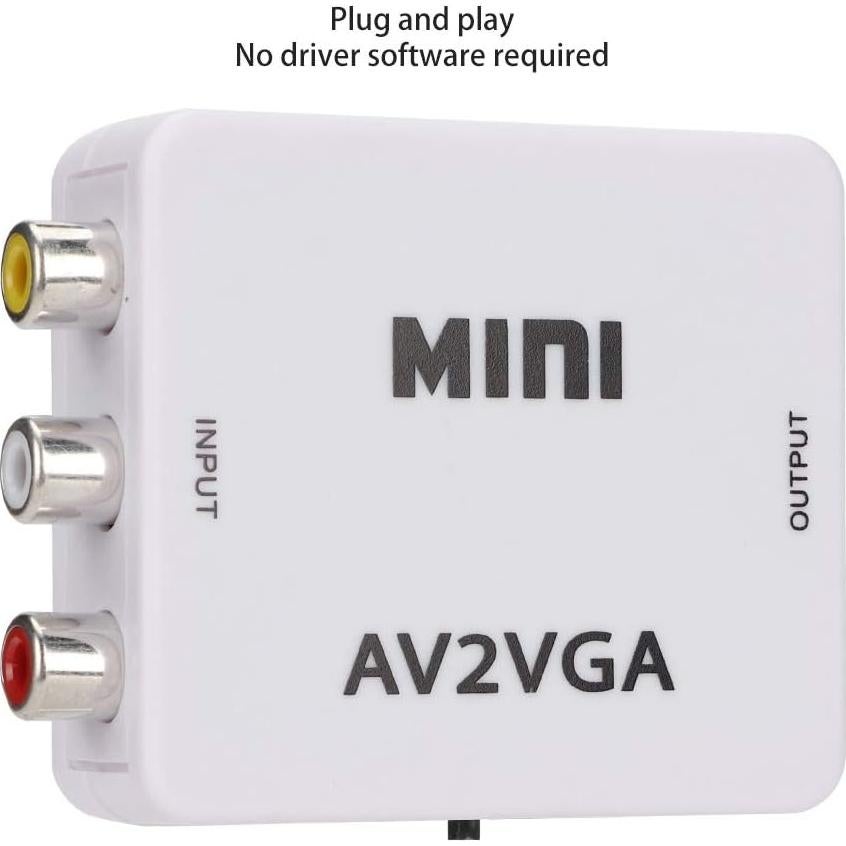 Convertidor de Video AV a VGA Watris Veiyi 480P - Adaptador Compacto