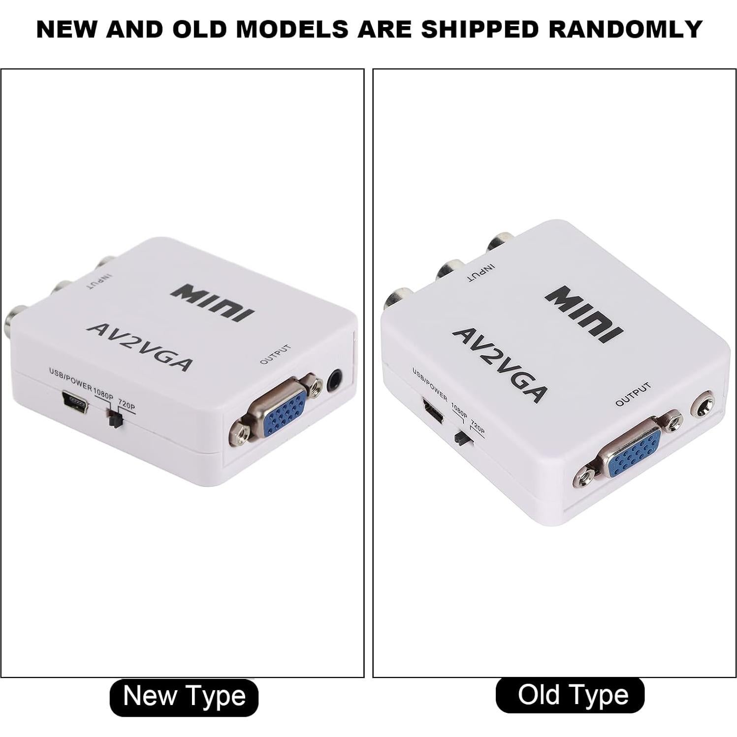 Convertidor de Video AV a VGA Watris Veiyi 480P - Adaptador Compacto