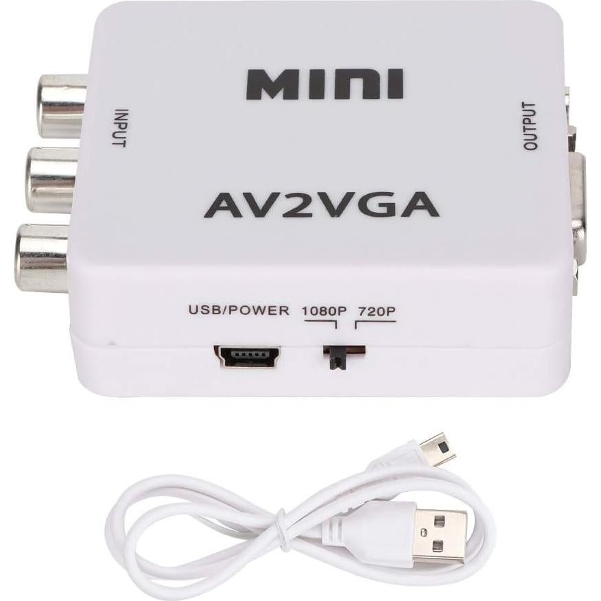 Convertidor de Video AV a VGA Watris Veiyi 480P - Adaptador Compacto