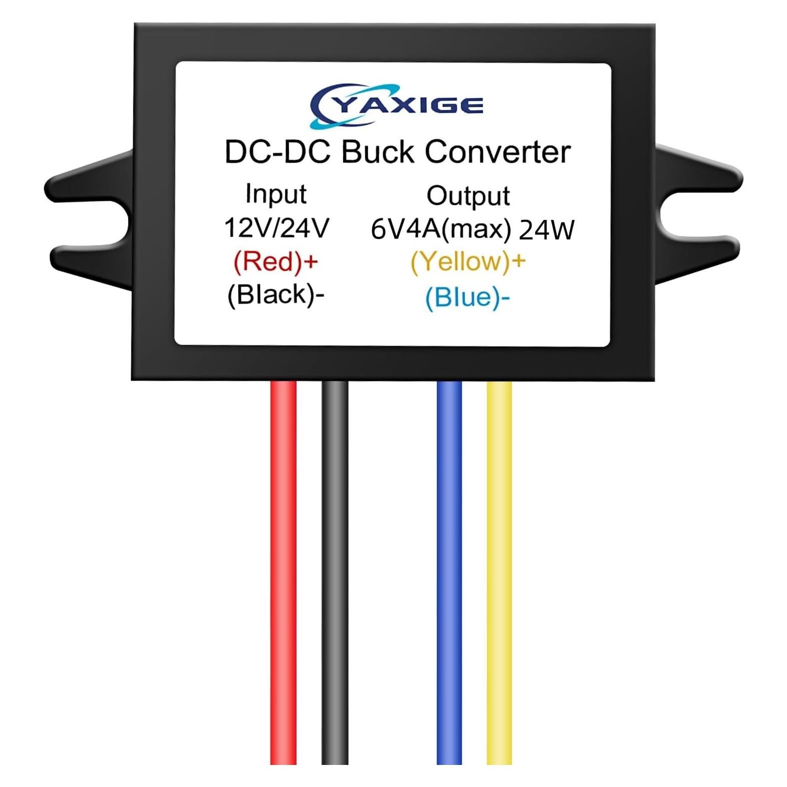 Convertidor de Voltaje YAXIGE 12V/24V a 6V 4A IP67